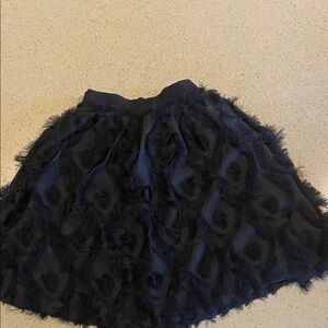 H&M Navy A-Line Skirt with Textured Design